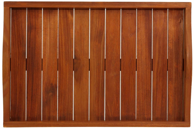 Bare Decor Vivi Spa/Serving Tray in Solid Teak Wood, Brown, 15.75x23.5 - Image 2